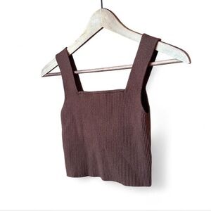 Brown Knit Women's Crop Top